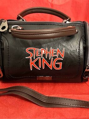 Stephen King Black Leather Purse Bag 10.5”Wx7”H Horror IT Pennywise The Shining